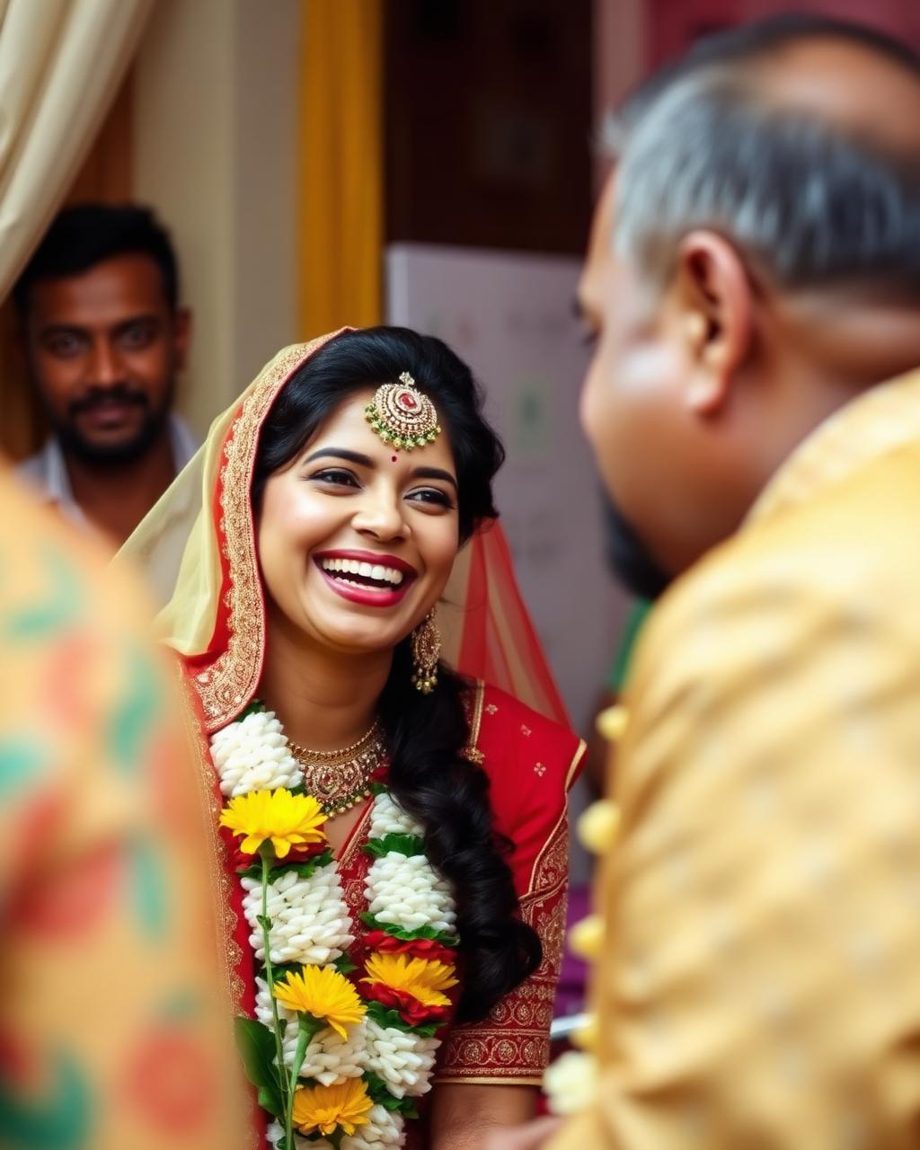 Indian bride in red lehenga during a candid wedding portrait by WP360